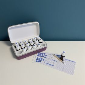 Trousse de rangement d'huiles essentielles - SYNELIA - Pour 18 huiles, Violette - Innobiz