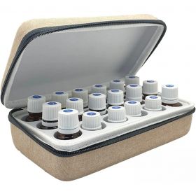 Trousse de rangement d'huiles essentielles - SYNELIA - Pour 18 huiles, Beige - Innobiz