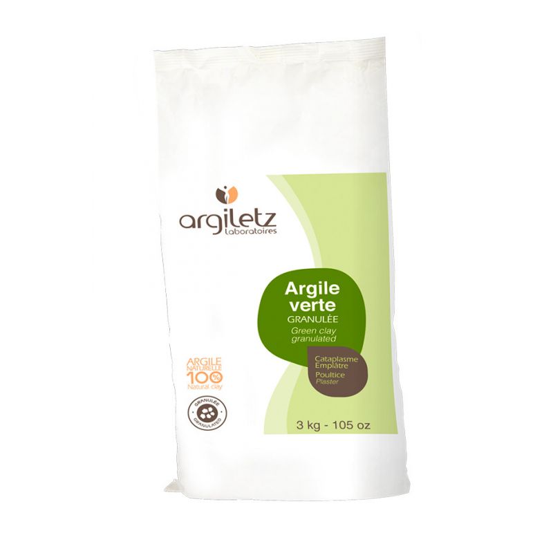 Argile verte en granulée pour cataplasme ou emplâtre - 3kg - Argiletz