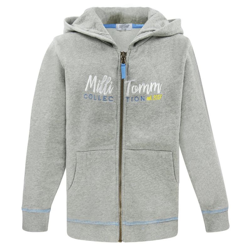 Felpa con cappuccio "Collection" Grigio , sostenibile per bambini (made in Portugal) - 4 taglie, da 2 a 9 anni - MilliTomm