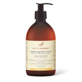 Sapone liquido di Aleppo, profumato, dalla Siria, Alloro e oliva - GELSOMINO - 500ml con pompa - Le Sultan d'Alep