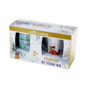 Scatola di tisane natalizie: tisana biologica "Sere d'inverno" (100 g) + tisaniera in porcellana "Maître Goupil" - Aromandise