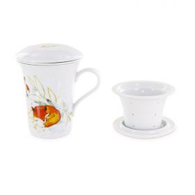 Scatola di tisane natalizie: tisana biologica "Sere d'inverno" (100 g) + tisaniera in porcellana "Maître Goupil" - Aromandise