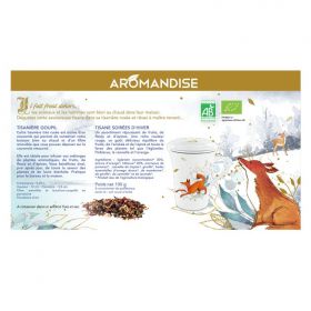 Weihnachtliches Kräutertee-Set: BIO-Kräutertee "Winterabende" (100g) + Porzellan-Kräuterteekanne "Meister Goupil" - Aromandise