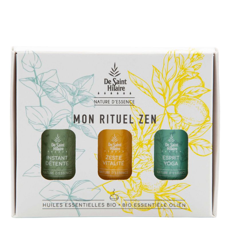 Set mit 3 Mischungen zur Diffusion, 100% ätherische Öle, "Mein Zen-Ritual" - 3x 10ml - Saint-Hilaire