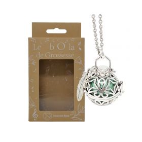 Bola de grossesse plaqué argent, Cage étoilée, LIDIA - ⌀ 2,2 cm & chaine 114cm - Irréversible Bijoux