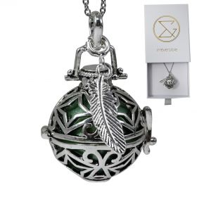 Schwangerschaftsbola versilbert, Sternenkäfig, LIDIA - ⌀ 2,2 cm & Kette 114cm - Irréversible Bijoux