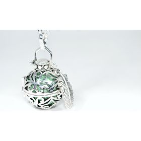 Bola de grossesse plaqué argent, Cage étoilée, LIDIA - ⌀ 2,2 cm & chaine 114cm - Irréversible Bijoux