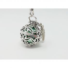 Bola di gravidanza argentata, gabbia a stella, LIDIA - ⌀ 2,2 cm e catena 114cm - Irréversible Bijoux