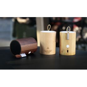 Bluetooth-Lautsprecher Drum + Öko-Lampe aus Bambus - Gingko Design