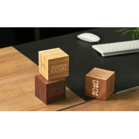 Orologio ecologico Bamboo Cube Plus, 4 funzioni - Gingko Design