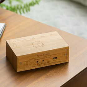 Umweltfreundliche Uhr Flip Click Clock aus Bamboo - Gingko Design