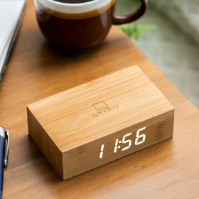 Horloge écoconçue Flip Click Clock en Bamboo - Gingko Design