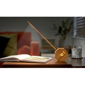 Sveglia portatile e lampada da tavolo, legno di ciliegio, Octagon One Plus - Gingko Design