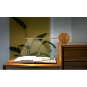 Réveil & Lampe de bureau portable en bois de Cersier, Octagon One Plus - Gingko Design