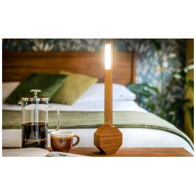 Wecker & tragbare Schreibtischlampe aus Cersierholz, Octagon One Plus - Gingko Design