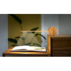Réveil & Lampe de bureau portable en bois de Bambou, Octagon One Plus - Gingko Design