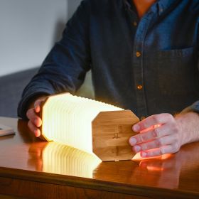 Intelligente Akkordeonlampe ecoçoncue aus Bamboo - Gingko Design