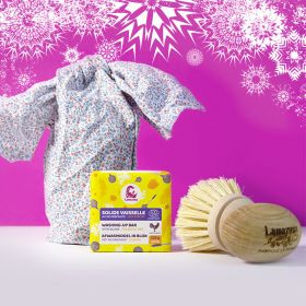 Kit vaisselle solide: Un Savon solide au bicarbonate & Brosse "rechargeable" - Lamazuna