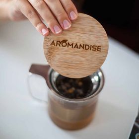 Mug aus Borosilikatglas mit Deckel und integriertem Filter - 0,35L - Aromandise