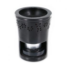 GEO diffusore in pietra con fiori cesellati, per resine e oli - Les encens du monde