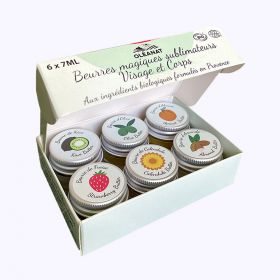 BIO Geschenkset mit 6 Zauberbutter, Gesicht & Körper - 6x7ml - Oléanat