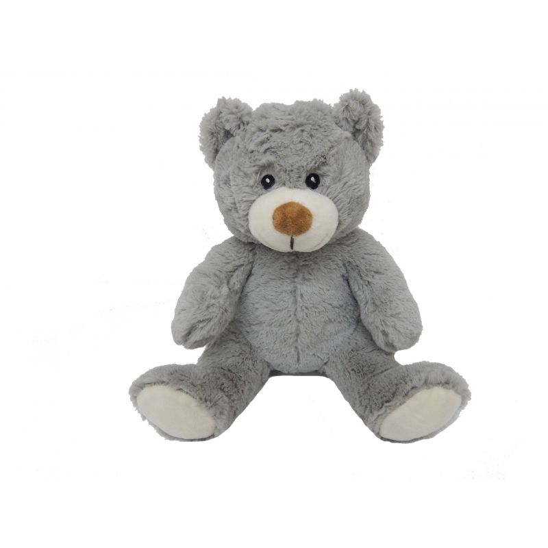 Peluche bouillotte à base de blé à chauffer au micro-ondes - Ours gris - Pelucho (L'artisan du bien-être)