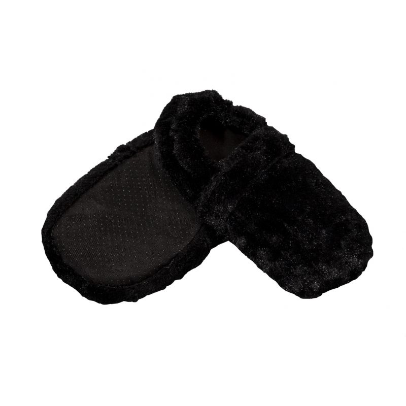 Chaussons chauffants à base de blé et lavande, à chauffer au micro-ondes - Noir - Pelucho (L'artisan du Bien-être)