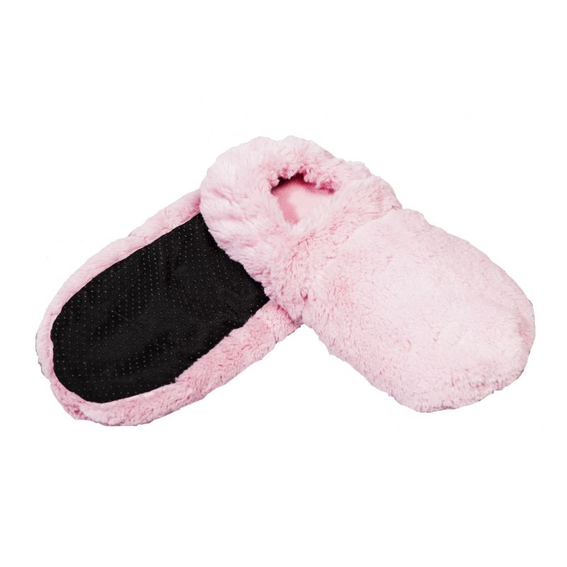 Chaussons chauffants à base de blé et lavande, à chauffer au micro-ondes - Rose - Pelucho (L'artisan du Bien-être)
