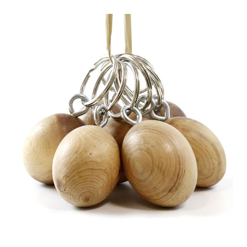 Porte-clés artisanal et unique en bois de Cade sauvage - 1pce, env. 10g - Ambiance Cade