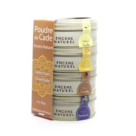 Pack découverte, Bois de Cade (Encens naturel) Sélection "Orientale" - 4x 35gr - Ambiance Cade