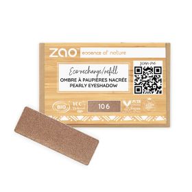 Fard à Paupières nacré (en recharge) - 100% naturel, Bio & Vegan - N° 106, Bronze - Zao