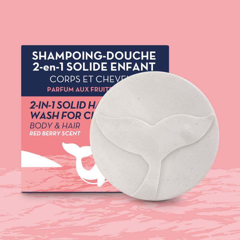Shampoing Douche Solide 2-en-1, Parfum aux fruits rouge - 85ml - The Green Emporium