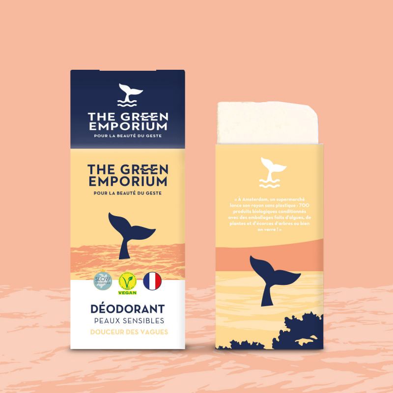 Festes Deodorant für empfindliche Haut, Sanftheit der Wellen - 60ml - The Green Emporium