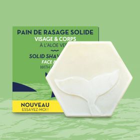 Pain de rasage solide, Visage & corps, à l'aloe vera - 85ml - The Green Emporium