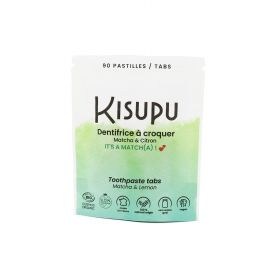 Zahnpasta zum Kauen, BIO & 100% natürlich - Matcha & Lemon, It's a match(a) - 90 Pastillen - Kisupu