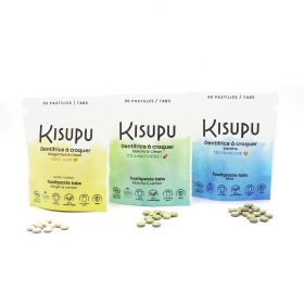Dentifrice à croquer BIO & 100% naturel - Matcha & Lemon, It's a match(a) - 90 pastilles -  Kisupu
