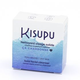 Nettoyant visage solide - Peau Grasse, "Ça charbonne" - 28ml -  Kisupu