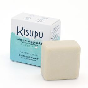 Lavaggio solido per il viso - Pelle secca, "T'es soin" - 28ml - Kisupu