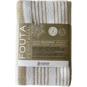 Foutas en coton biologique, Collection White Sand, MOD - 90x160cm - Karawan