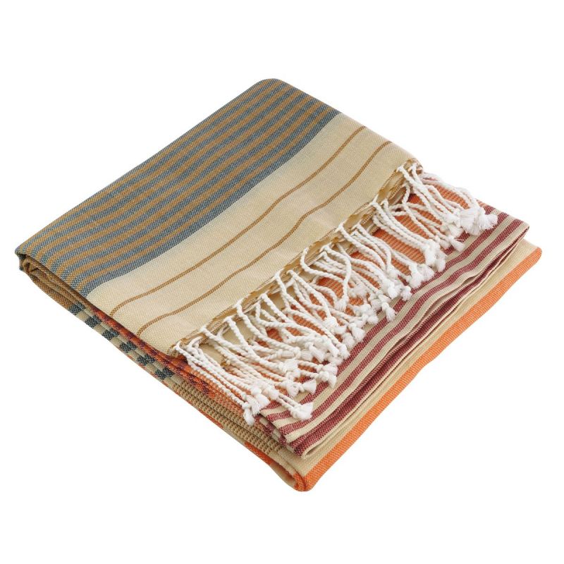 Fouta in cotone biologico, Collezione SUD, India Gold - 100x200cm - Karawan