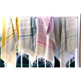 Fouta en coton biologique, Collection White Sand, Parme -200x100cm - Karawan