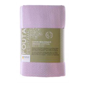 Fouta in cotone organico, collezione White Sand, White & Ginger - 90x160cm - Karawan