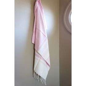 Fouta in cotone organico, collezione White Sand, White & Ginger - 90x160cm - Karawan