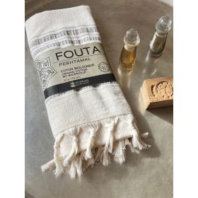 Fouta in cotone biologico, Collezione Dolce (1 lato spugna), Moonstone - 90x170cm - Karawan