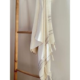 Fouta en coton biologique, Collection Dolce (1 face éponge), Moonstone - 90x170cm - Karawan