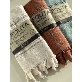 Fouta aus Bio-Baumwolle, Dolce Collection (1 Seite Frottee), Moonstone - 90x170cm - Karawan