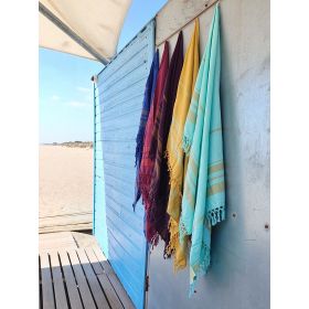 Fouta aus biologischer Baumwolle, Garden Collection, Blueberry - 90x160cm - Karawan