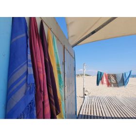 Fouta in cotone biologico, collezione Garden, Blueberry - 90x160cm - Karawan