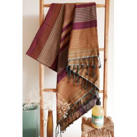 Fouta en coton biologique, Collection EBENE, Arabesk - 100x200cm - Karawan